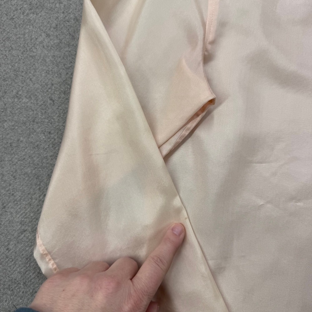Theory Essential Buttondown Sleek 100% Silk Shirt Habotai Blush Pink Size P - Picture 10 of 11